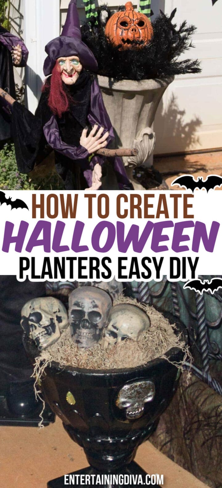 DIY Halloween planters.