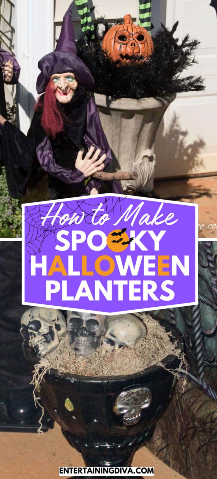 Halloween-themed planters: a guide on making festive decorations for the spooky season.