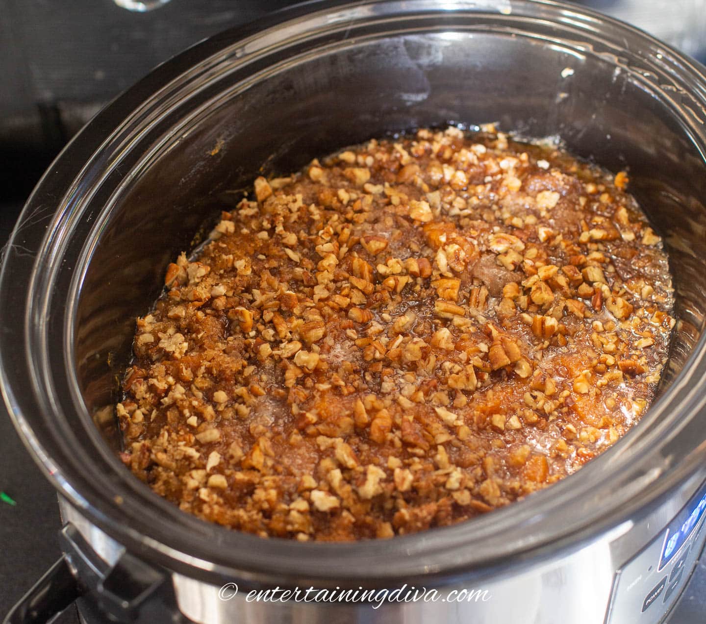 Sweet potato casserole in a slow cooker