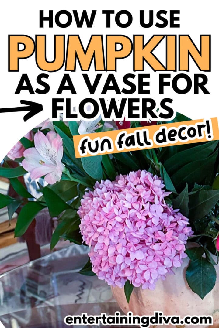 How to use a pumpkin as a vase for flowers (fun fall decor!)