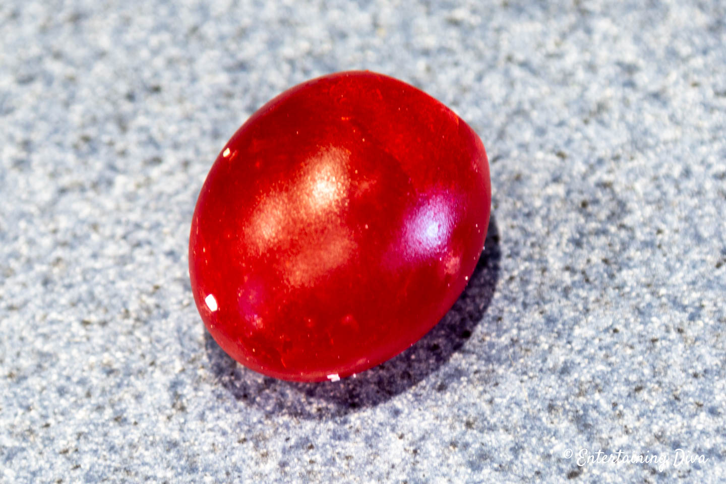 Jello Easter egg with the membrane still on