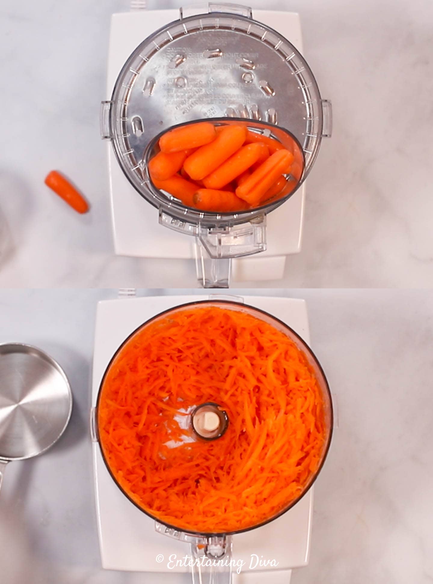 Grating the carrots