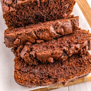 chocolate zucchini bread slices