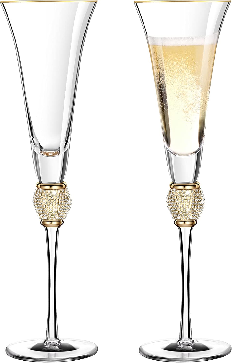silver ball champagne flutes