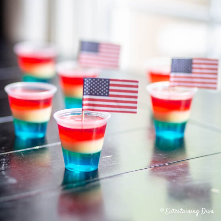 Tropical Red, White and Blue Jello Shots