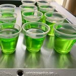 Front view of appletini jello shots