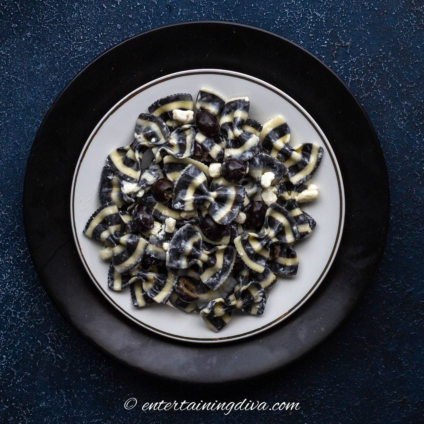 The Penguin's black and white pasta salad