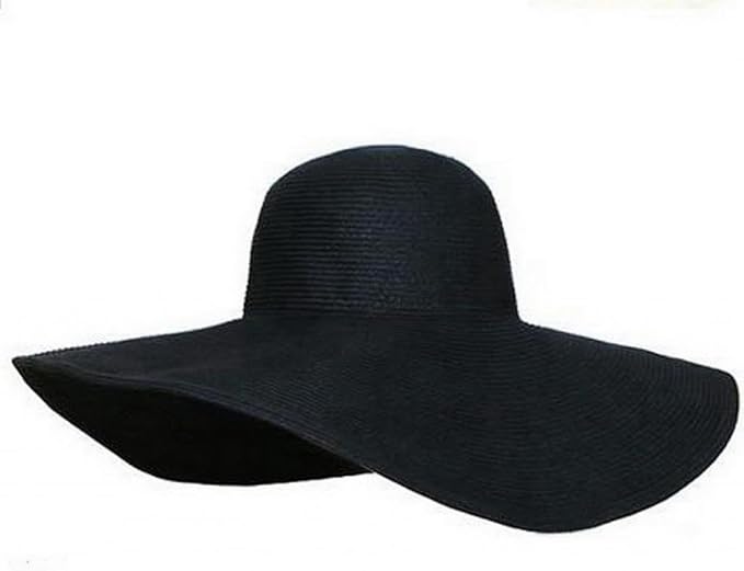 black wide brimmed hat