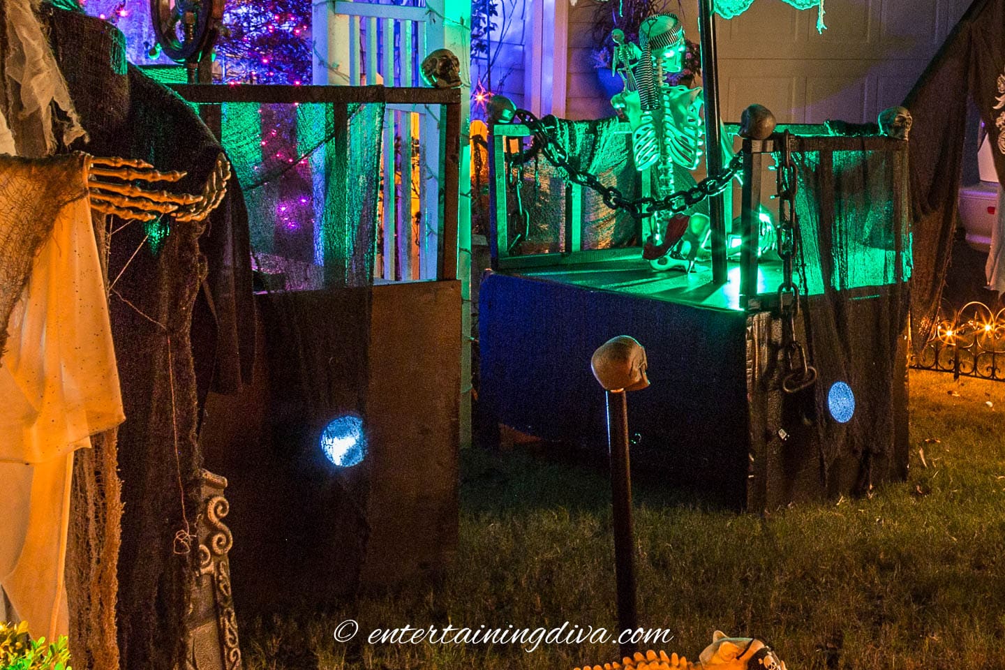 The cannons on the side of the DIY pirate ship'