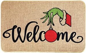 grinch welcome door mat
