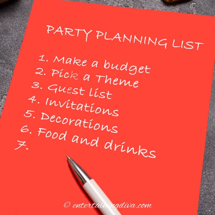 party planning list