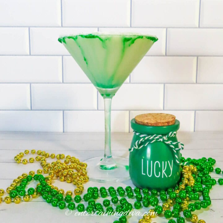 side view of a St Patrick's Day Martini