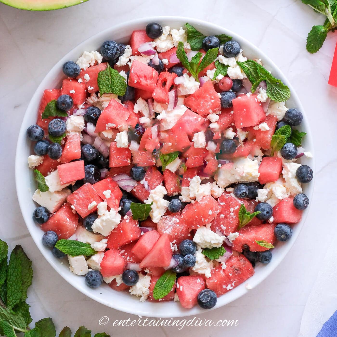 Refreshing Watermelon Feta Salad With Mint