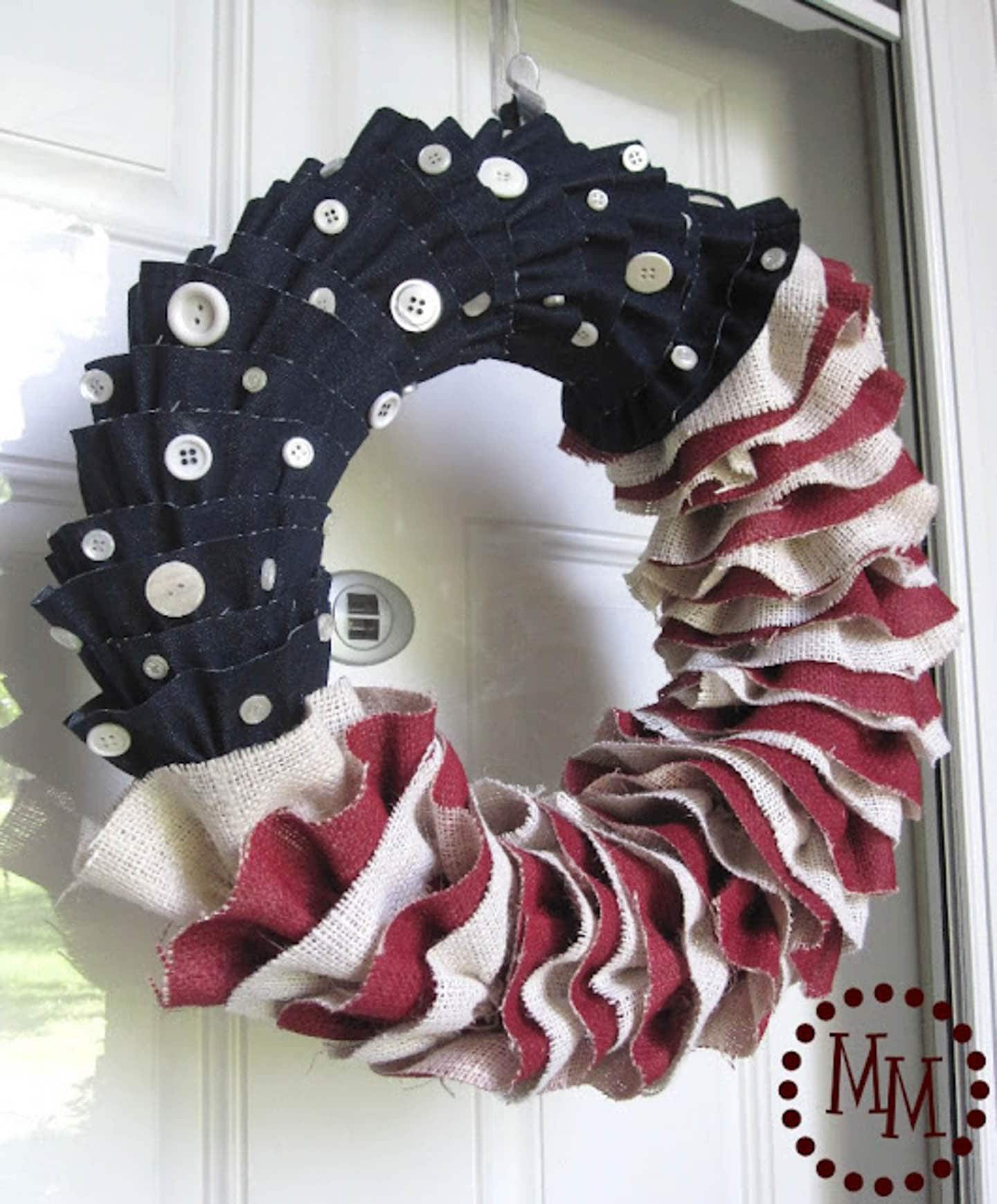 DIY burlap American flag wreath