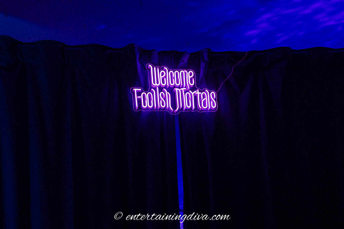 A neon sign reading