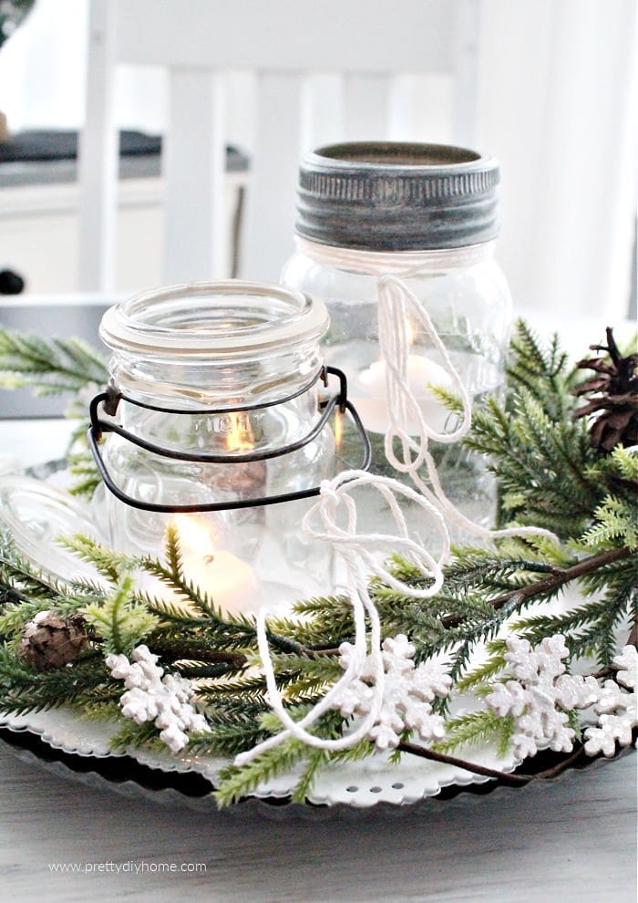 diy mason jars christmas centerpiece