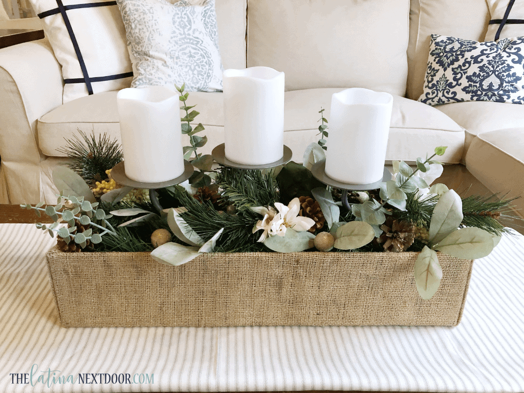 diy thrifted christmas centerpiece