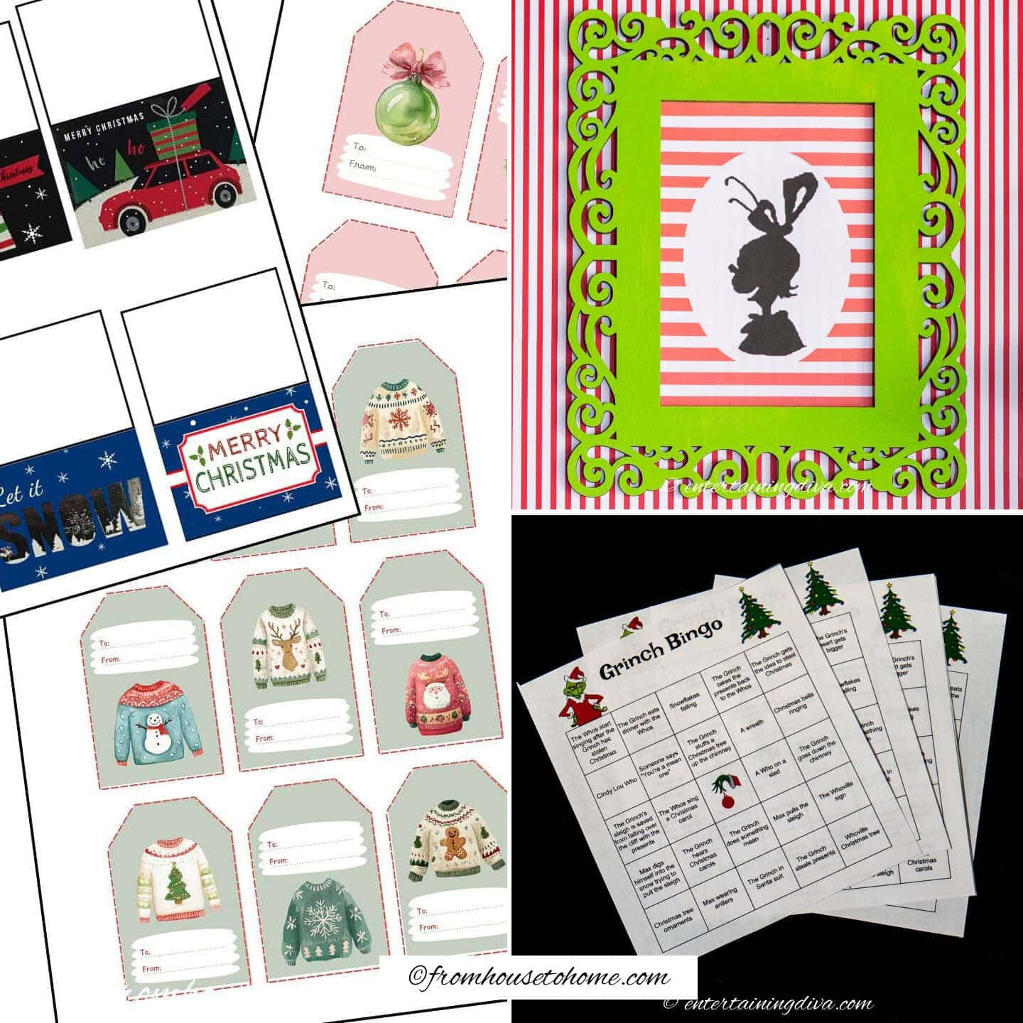 Free Christmas Printables (Gift Tags, Wall Art, Coloring Pages And More!)
