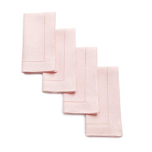 blush pink hemstitch napkins