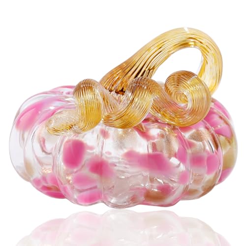 pink glass pumpkin