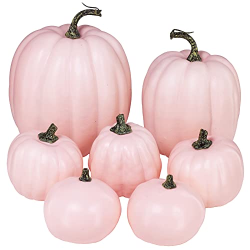 pink foam pumpkins