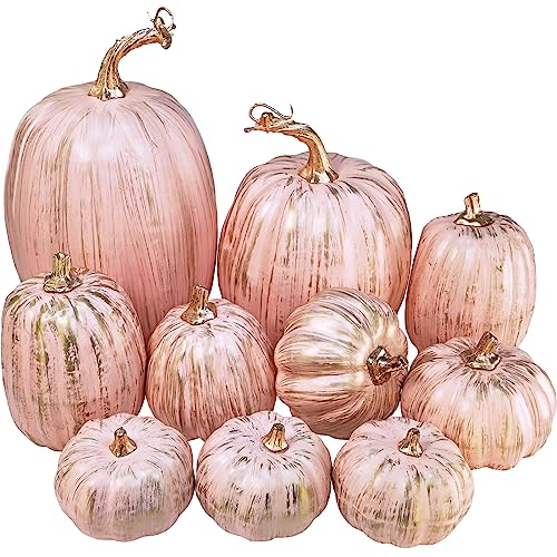 pink and gold pumpkins