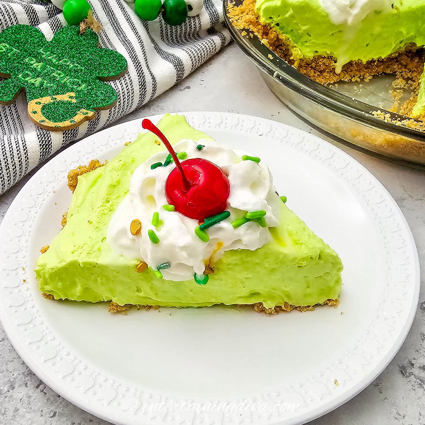 No-Bake Shamrock Shake Pie