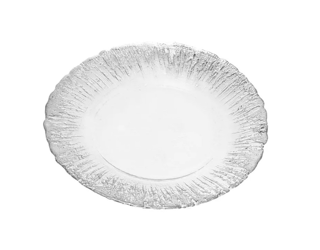 silver edged glass dinner plates