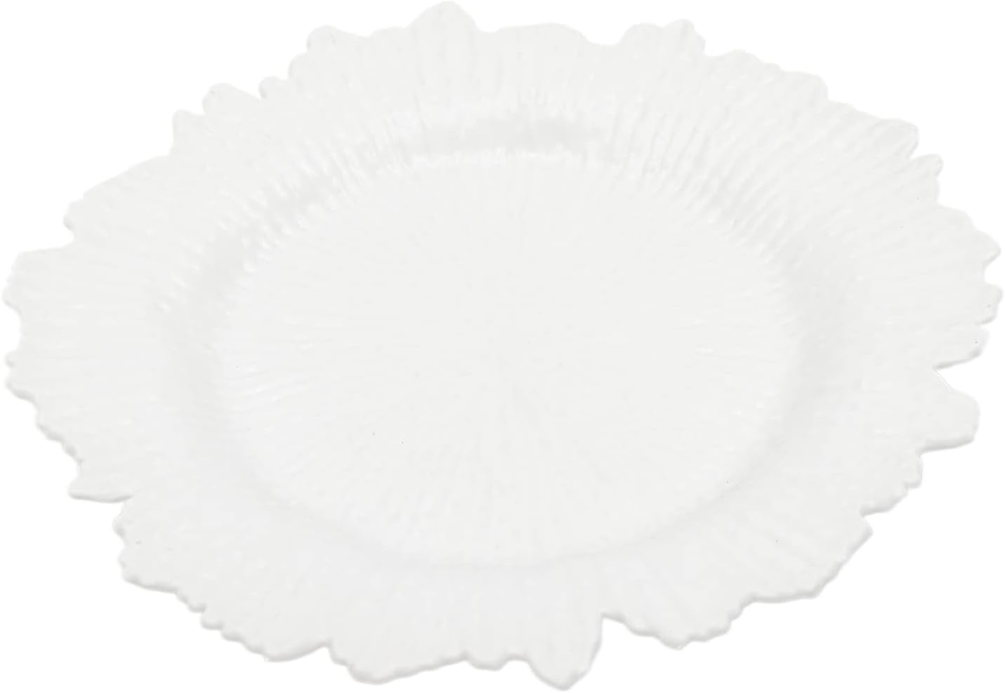 plastic white reef chargers