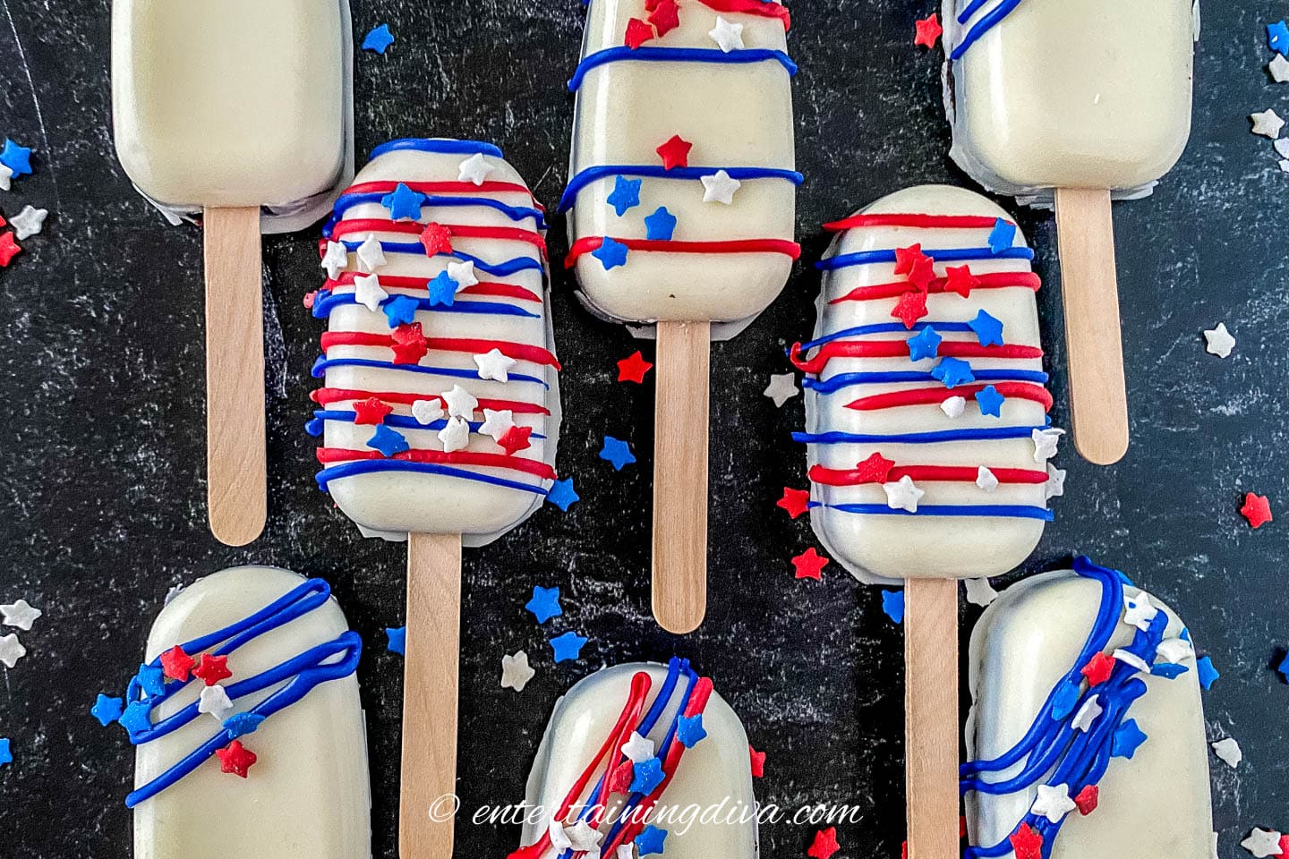 Patriotic cakesicles
