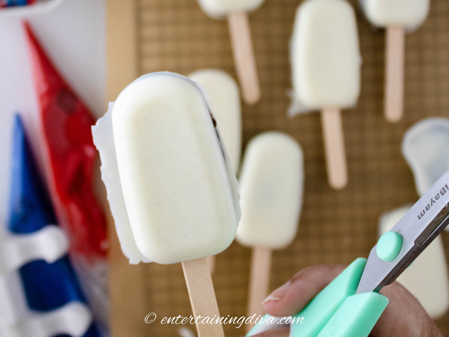 Cakesicle with edges that need to be trimmed
