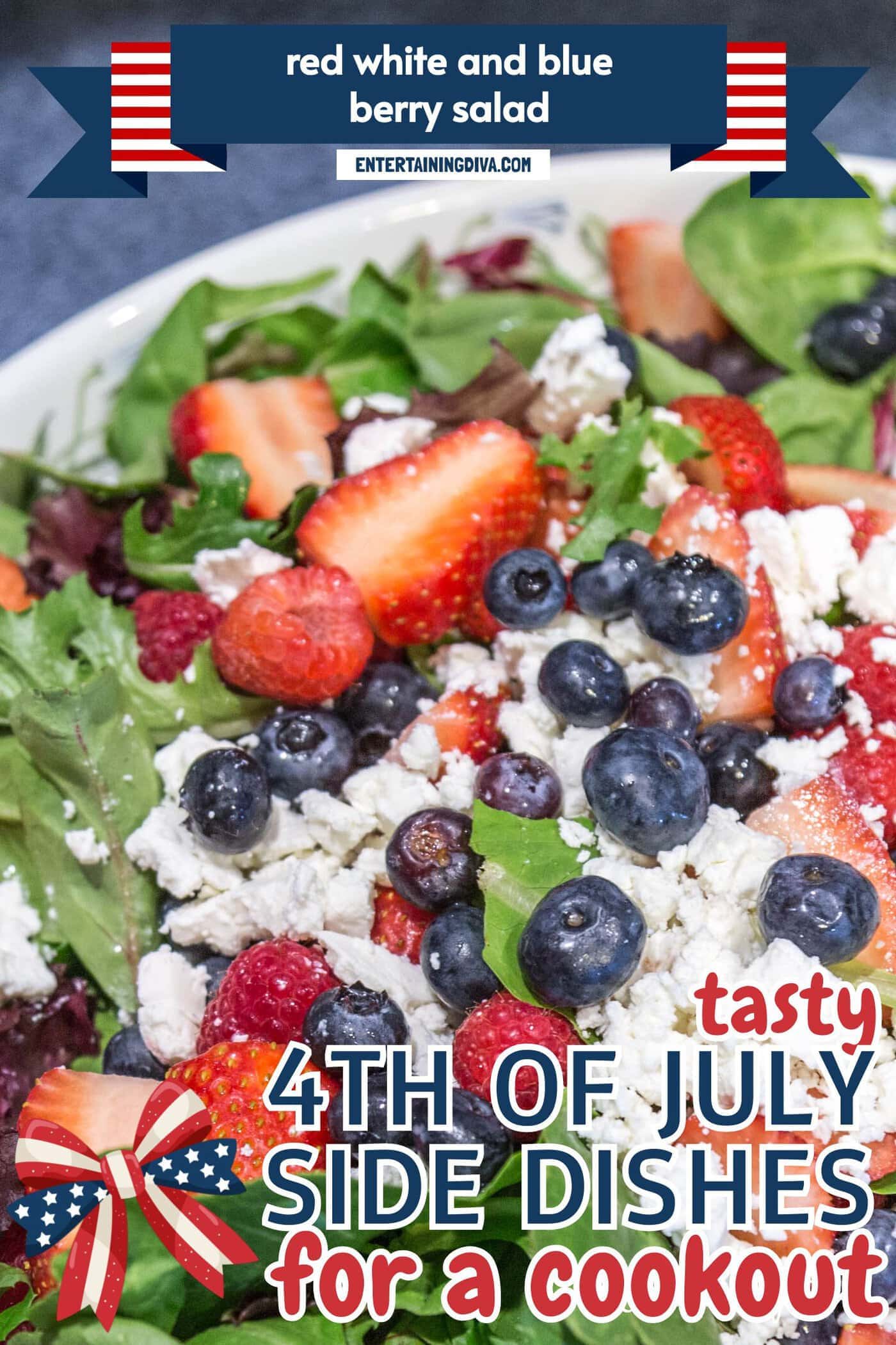 red, white and blue berry salad