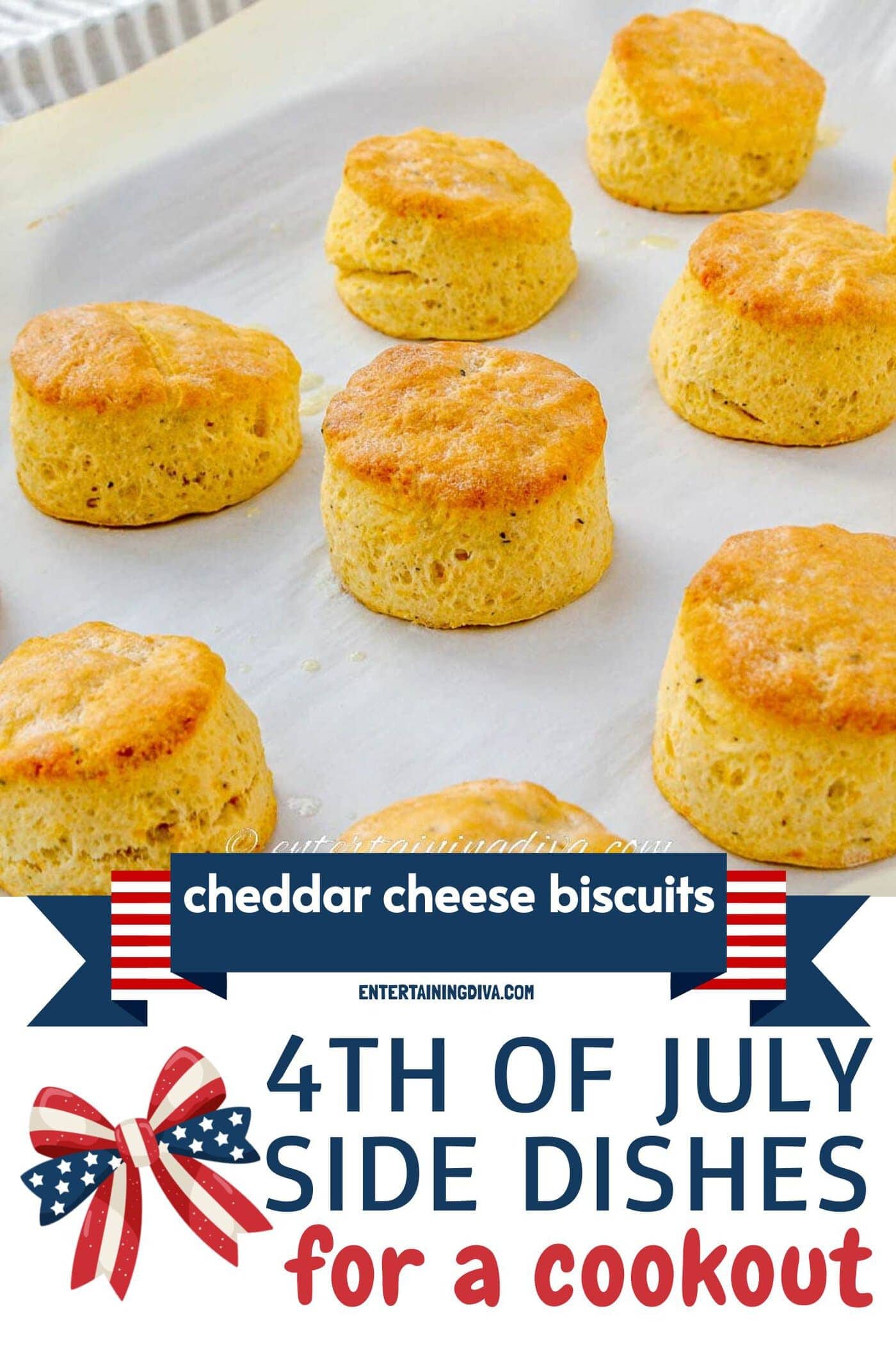 easy homemade cheddar cheese biscuit on a plate