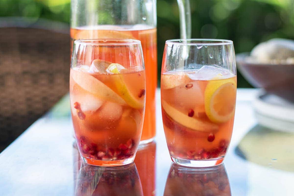 sparkling bourbon peach punch