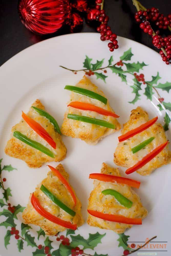 cheesy christmas tree shaped appetizers
