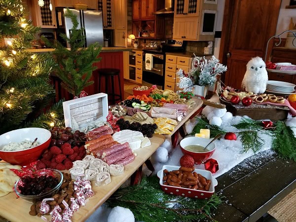 christmas party charcuterie table