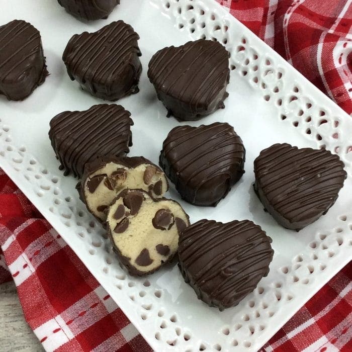 heart cookie dough truffles