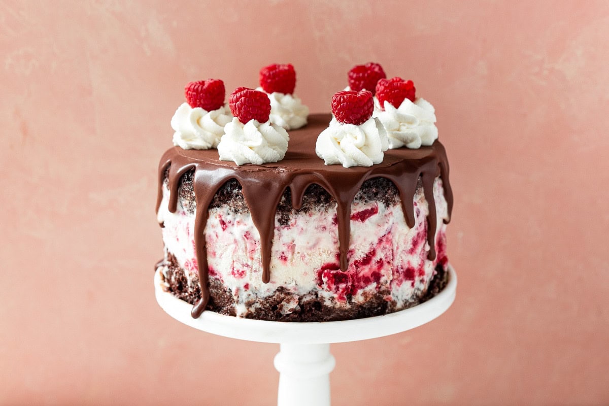 chocolate raspberry ice cream cake {gluten-free}