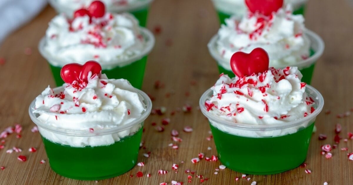 grinch peppermint jello shots