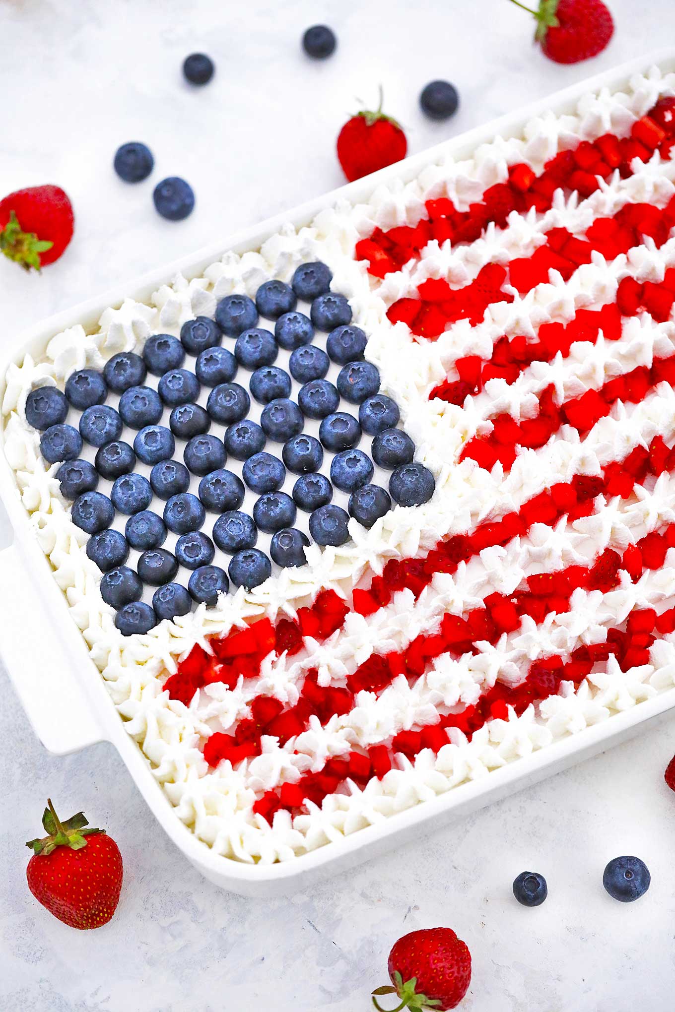 flag poke cake
