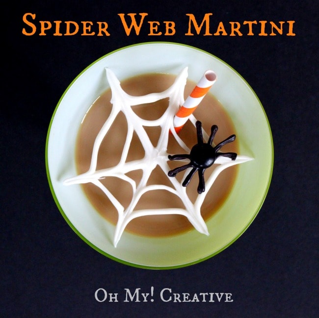 chocolate spider web halloween martinis