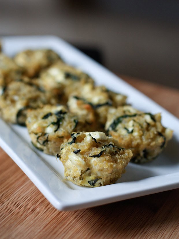 spinach and feta quinoa bites