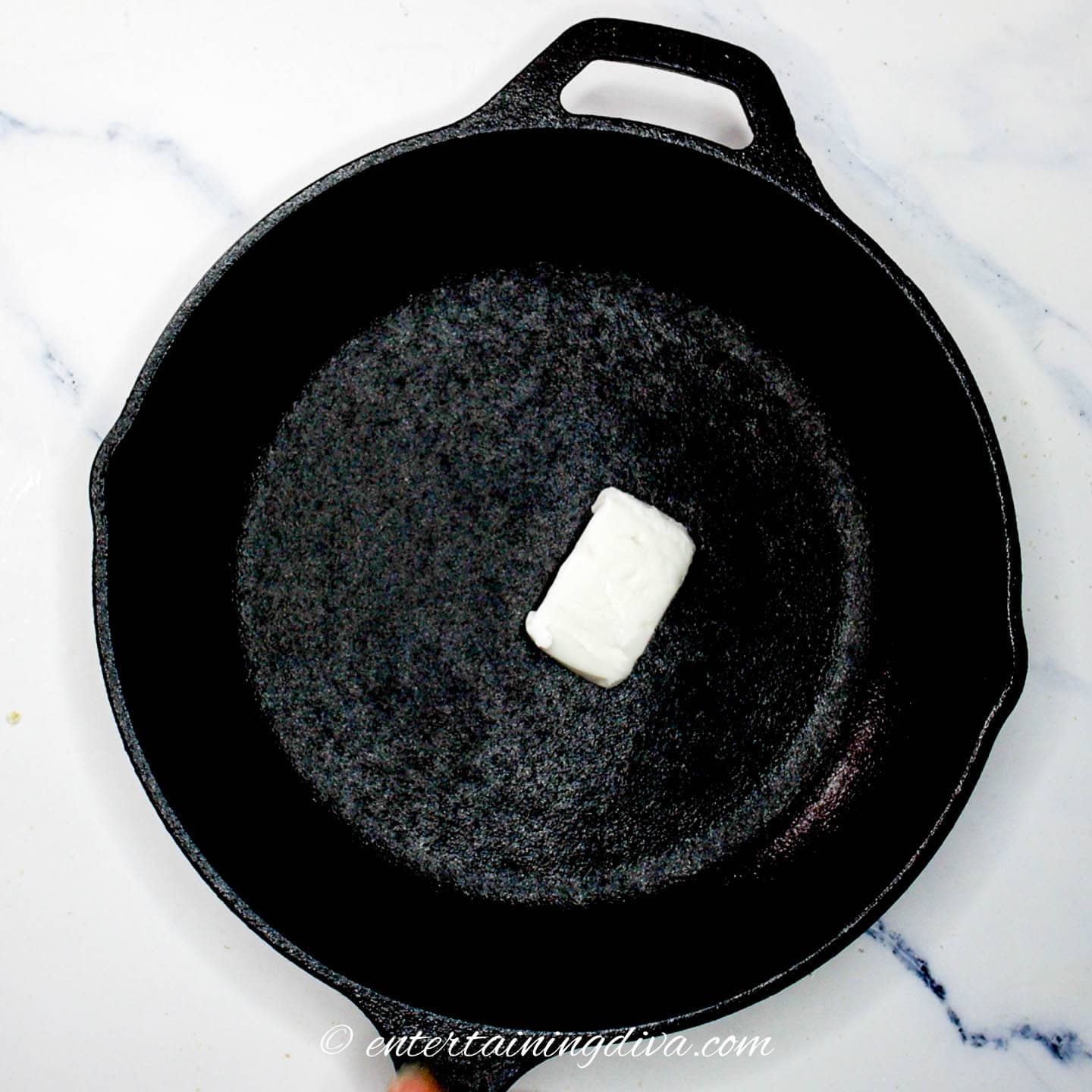 shortening in a cast iron skillet