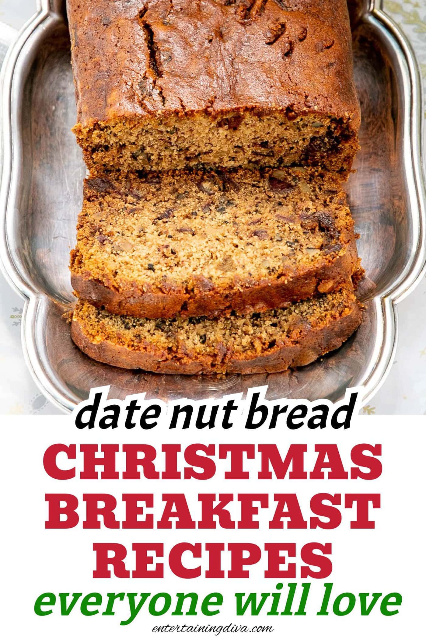 sliced date nut bread