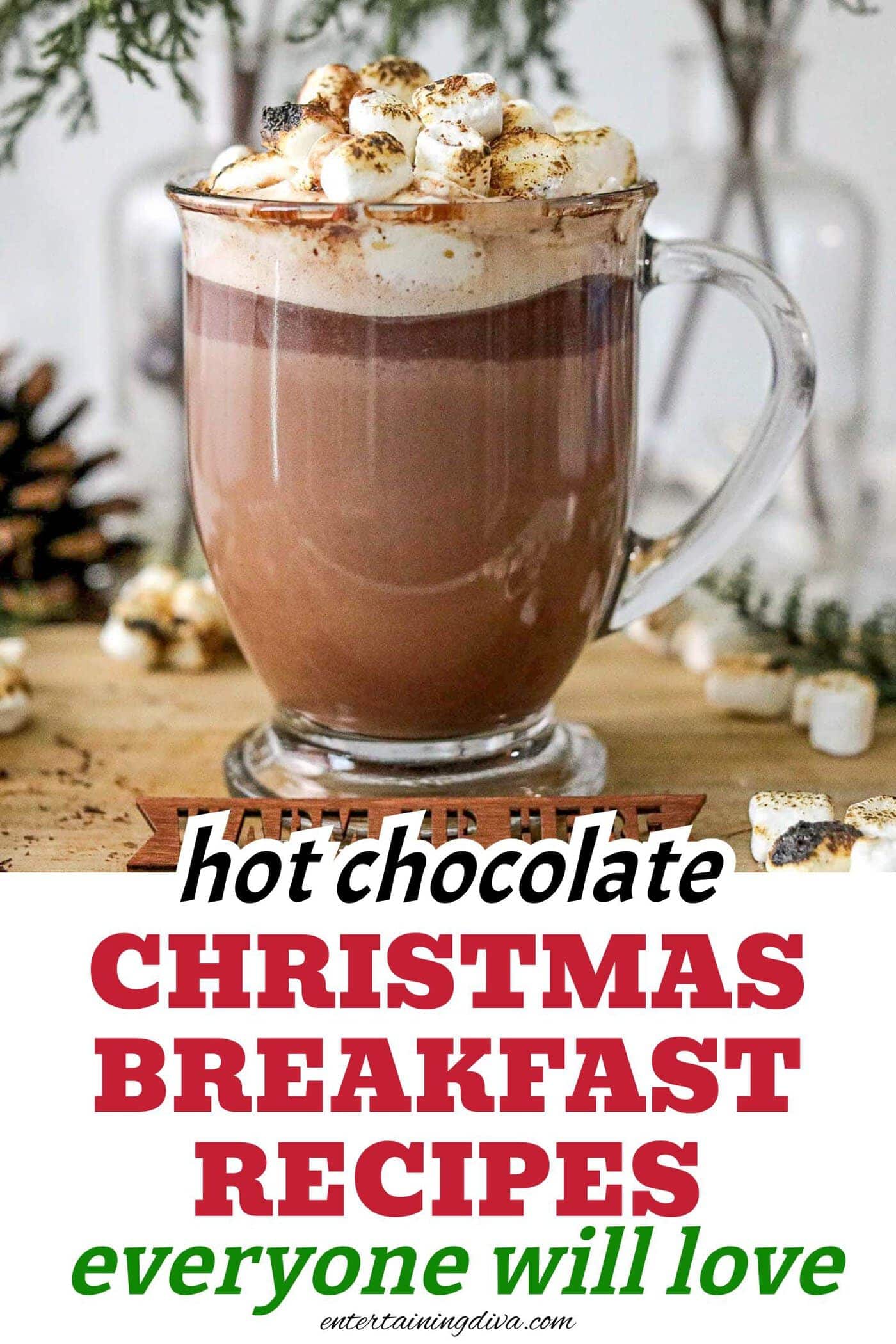hot chocolate with marshmallows and whipped cream