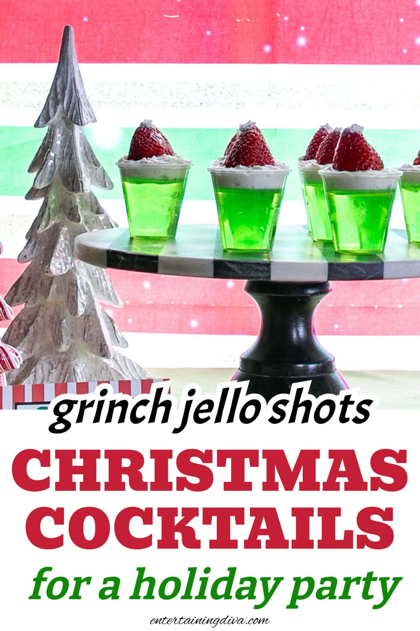 Close up of appletini jello shots with spoon