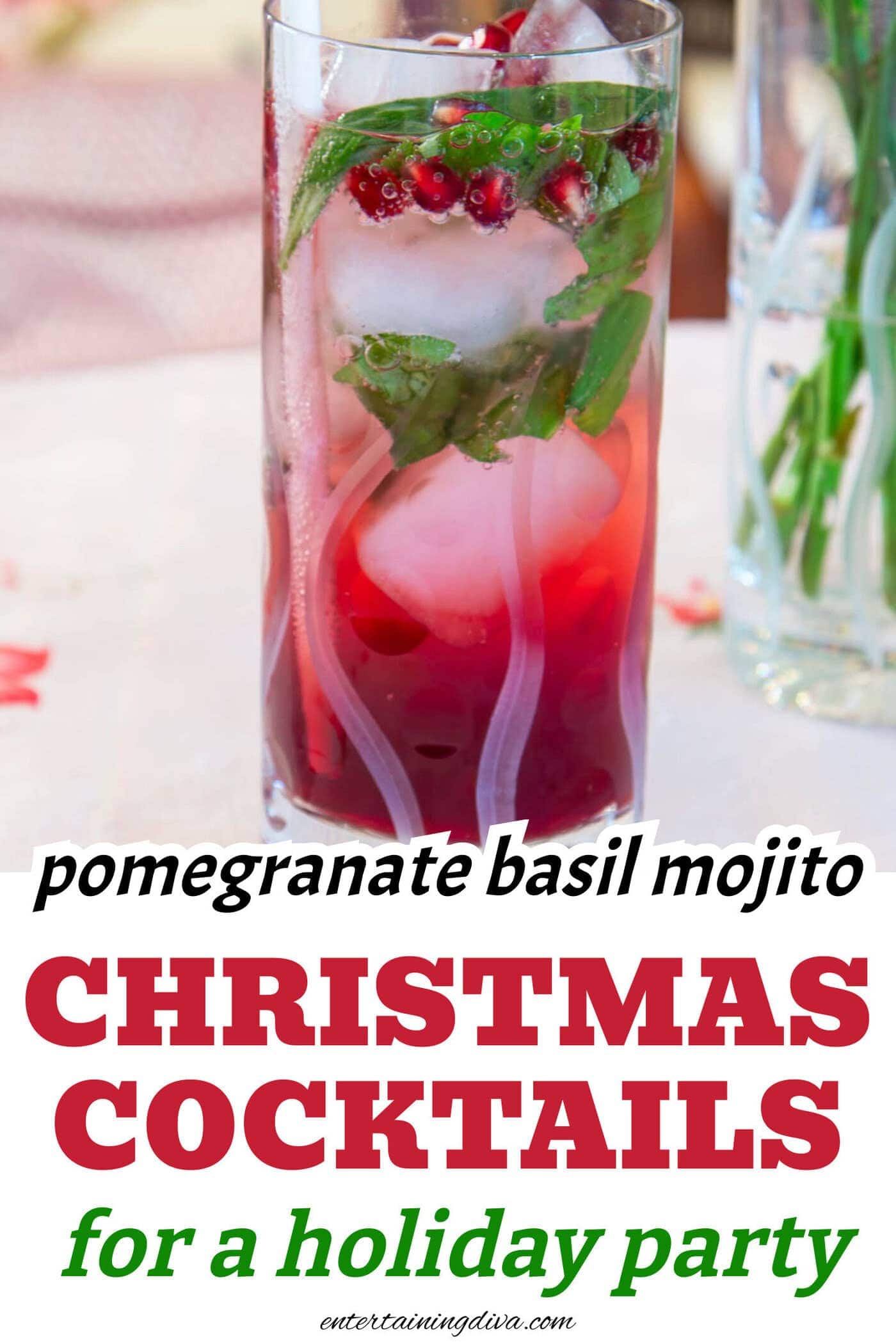 pomegranate basil mojito