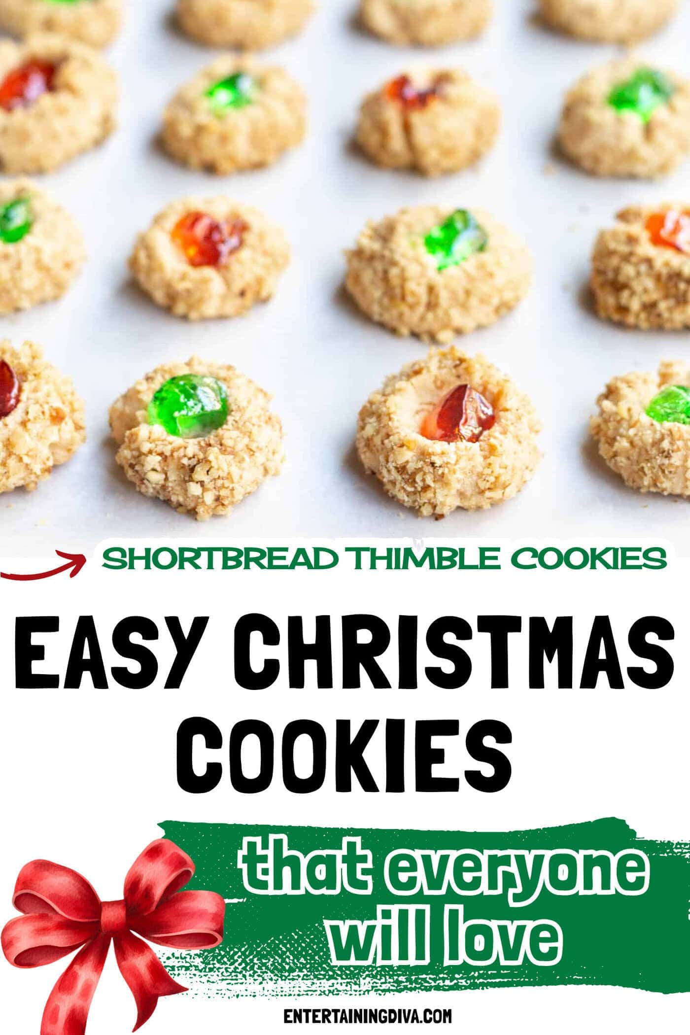 Holiday Shortbread Thimble Cookies