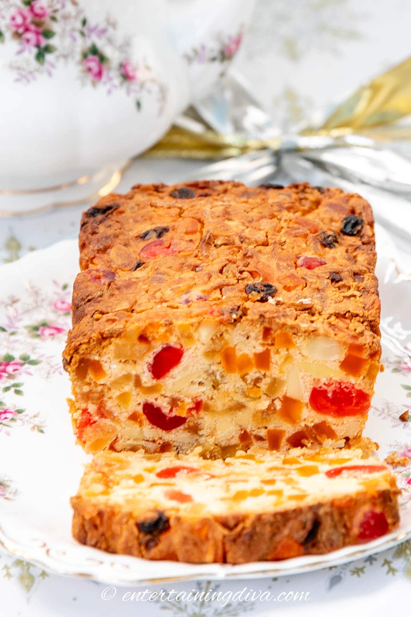 Christmas fruit cake on a plate