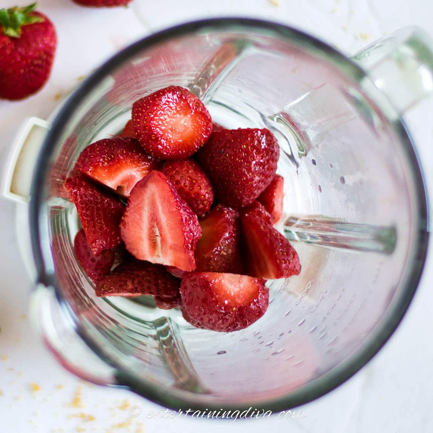 strawberries in a blender